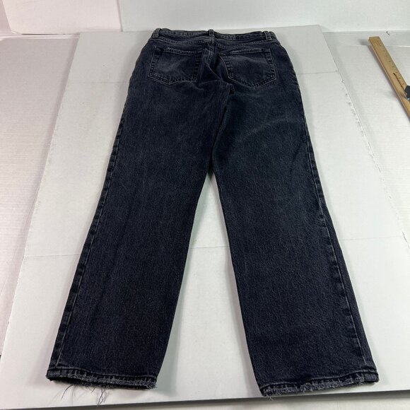 Abercrombie Fitch Jeans Womens 28x27* 90s Straight High Rise Black Denim Tag 27S - Picture 9 of 16